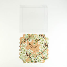 Цена за 5 шт. Коробка для печенья, кондитерская упаковка с пластиковой крышкой, «Пчёлка», 21×21×3 см