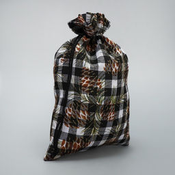 Цена за 5 шт. Мешочек подарочный холща «Новогодняя клетка», 16×24 см ± 1.5 см