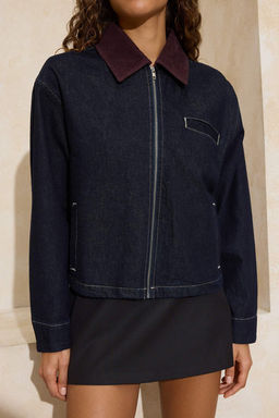 Mavi Yaka Detayl? Oversize 100% Pamuk Denim Ceket TWOSS26CE00002 - Trendyolmilla фото 7