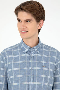 Мужская голубая рубашка с длинным рукавом - U.s. polo assn фото 2