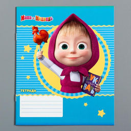 Цена за 20 шт. Тетрадь в линейку 12 листов, 5 видов МИКС, обложка мелованный картон, «Маша и медведь»