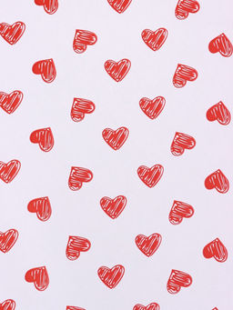 Бумага упаковочная «Сердечки», крафт белый, 0.68×10±5% м, 50 г