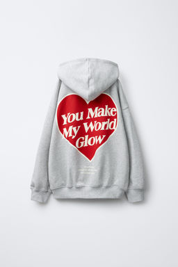 HEART PRINT SWEATSHIRT - Zara фото 2