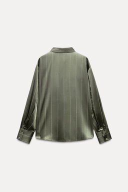STRIPED SATIN SHIRT - Zara фото 13