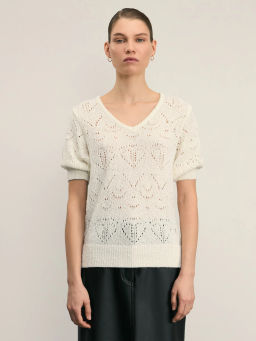 Ажурный джемпер с коротким рукавом / Zarina  фото 3