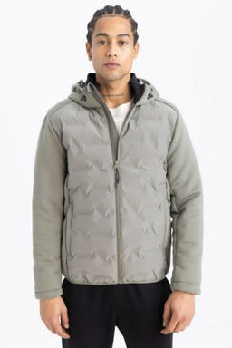 DeFactoFit Slim Fit Dar Kesim Kapusonlu Fermuarl? Mont