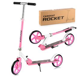 Самокат 2-х колесный ROCKET,колеса PU/ 200 мм,ABEC 7, розовый