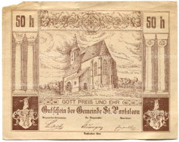 Банкнота 50 геллеров 1920 года Австрия  Санкт-Пёльтен (нотгельд)