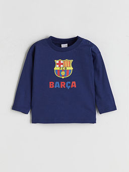 Bisiklet Yaka Barcelona Bask?l? Erkek Bebek E?ofman Tak?m