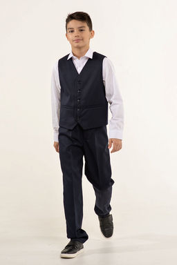 Синий жилет школьный для мальчика Инфанта, модель 1003/5