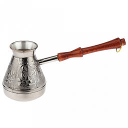 Турка медная 400мл "Ромашка", д9см, h10,9см, s0,8мм, деревянная ручка (Россия)