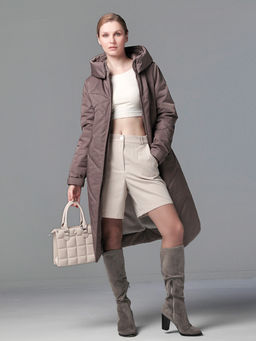 25308 Пальто дем. коричневый - Dizzyway фото 3