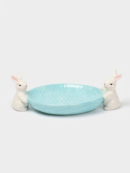 Блюдо сервировочное Доляна Зайка, 30?16.5?10 см, доломит, голубой