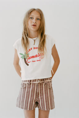 CAMISETA DETALLE PUNTO CROCHET / Blanco