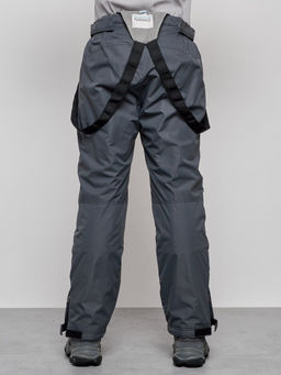 Полукомбинезон утепленный мужской зимний горнолыжный темно-серого цвета 7507TC