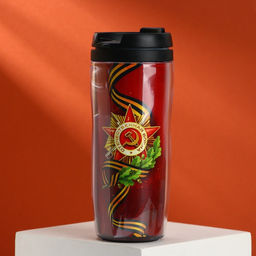 Термостакан на День Победы со вставкой «9 мая. Никто не забыт, Ничто не забыто», 350 мл