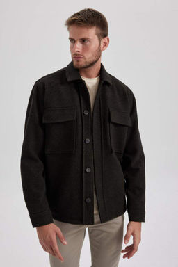 Куртка-рубашка с длинными рукавами и воротником-поло Relax Fit - Defacto фото 8