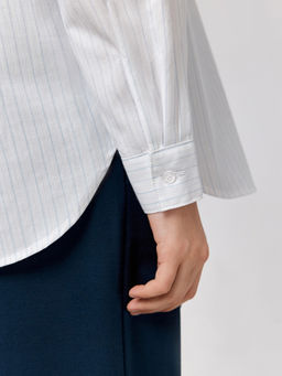 ACOOLA / Блузка детская для девочек Kort голубая полоска  фото 7