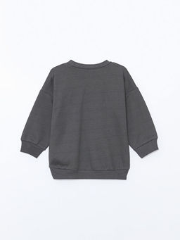 Bisiklet Yaka Uzun Kollu Bask?l? Erkek Bebek Sweatshirt