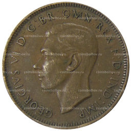 Монета 1/2 пенни 1938 года Австралия