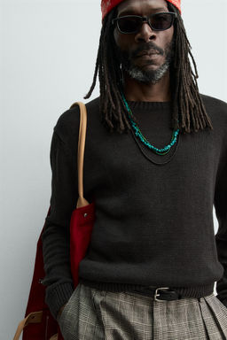 JERSEY REGULAR FIT 100% LINO AARON LEVINE X ZARA / Chocolate  фото 5