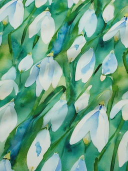 Штапель Премиум (Digital) Акварельные крокусы, ш.1.45м, вискоза-100%, 120гр/м.кв - Купава фото 7