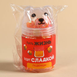 Леденцы в банке - мишка Пусть жизнь будет сладкой, 50 г. - Simaland фото 4