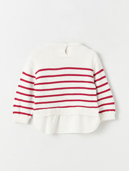 Bisiklet Yaka ?izgili K?z Bebek Triko Kazak - Waikiki фото 2