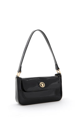 Женская черная лакированная кожаная сумка - U.s. polo assn фото 4