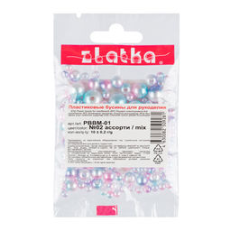Бусина Zlatka MIX пластик PBBM-01 10 х 10 г 0.2 г №02 ассорти