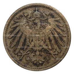 Монета 10 пфеннигов 1906 года D Германия