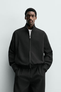 SUDADERA INTERLOCK CREMALLERA / Negro - Zara фото 2