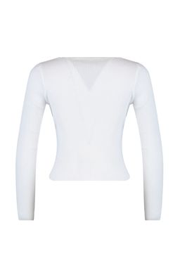 Ekru Kruvaze Buzgu Detayl? Triko Kazak TWOAW23KZ00828 - Trendyolmilla фото 6