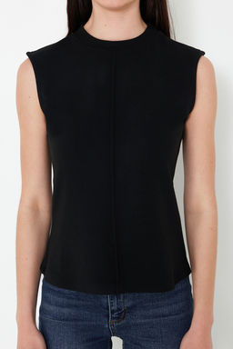 Trendyolmilla Siyah Viskoz/Yumusak Kumas Fitted/Vucuda Oturan Esnek Orme Bluz TWOSS24BZ00432  фото 10