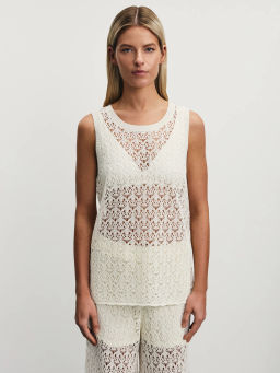 Топ ажурной вязки из вискозы / Zarina  фото 3