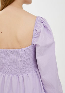 Хлопковое платье с пышными рукавами - Incity фото 9