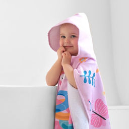 Полотенце-пончо детское махровое Крошка Я Фламинго 60х120 см, 50% хл, 50% пэ  фото 5