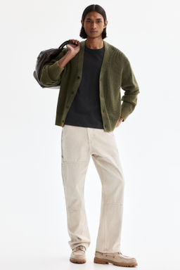 C?rdigan en punto acanalado de algod?n Relaxed Fit - H&m фото 3