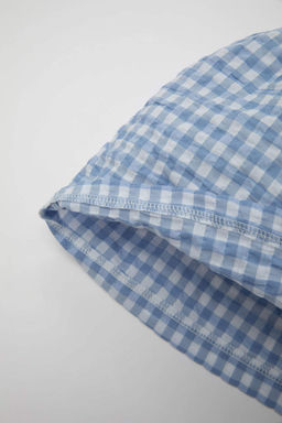 Мятое платье без рукавов в клетку для маленьких девочек - Defacto фото 3