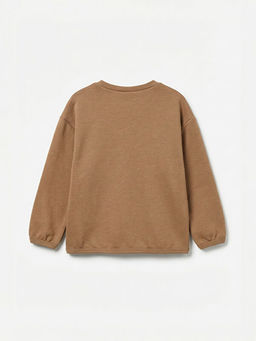 Bisiklet Yaka Bask?l? K?z Bebek Sweatshirt ve Tayt