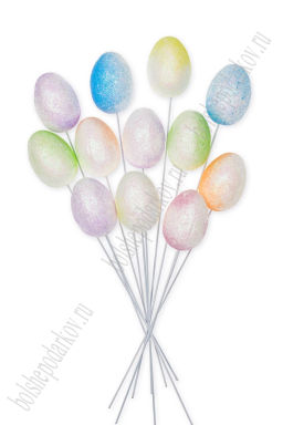 Пасхальный декор "Яйцо на палочке" 4 см (12 шт) SF-7202, №5