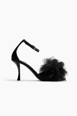 Sandalias de tac?n con flor decorativa