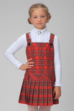 Красный сарафан для девочки Инфанта, модель 0201