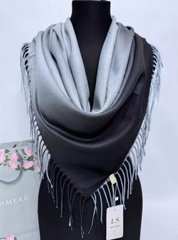 K13584 Палантин 100/100 хлопок ЧЕРНЫЙ