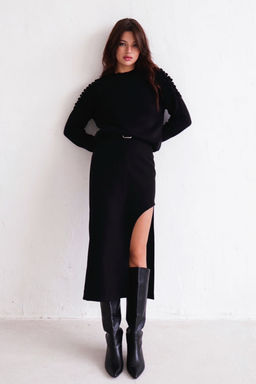 Martichelli Юбка с вырезом чёрная  фото 5