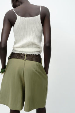 BERMUDA SHORTS WITH DARTS AND BELT - Zara фото 20