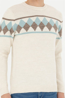 Мужской кремовый меланжевый свитер - U.s. polo assn фото 6