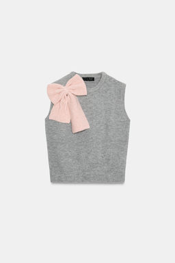 KNIT VEST TOP WITH BOW - Zara фото 3
