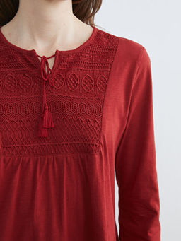 Ba?lamal? Yaka Nak??l? Bluz