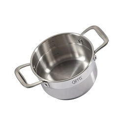 1272 GIPFEL Кастрюля GALA 16х9см/1,5 л со стеклянной крышкой, с индукционным капсульным дном. Материал: нерж. сталь 18/10. Толщина: 0,7мм / 4мм  фото 3